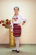 Юбка Волинські візерунки украинская тканая 116 см бордовая - изображение 1