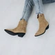 Козаки жіночі короткі з натуральної замші бежеві Woman's heel 40 (О-943) - зображення 1