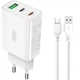 Сетевое зарядное устройство XO L101 PD+QC3.0 1USB/2Type-C 20W с кабелем MicroUSB Белый - изображение 1