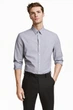 Сорочка чоловіча H&M сіра S (0400531) - изображение 1