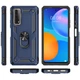 Ударостійкий чохол Serge Ring для Huawei P Smart (2021) Темно-синій - зображення 6