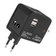 Сетевое зарядное устройство для телефона универсальное 4 типа вилок 2USB/2.1A XO 1500W/6A Черный (WL01) - изображение 3