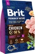 Сухой корм для взрослых собак мелких пород с курицей Brit Premium Adult S 3 кг - изображение 1