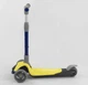 Самокат трехколесный "Best Scooter", складной алюминиевый руль, 3 колеса PU со светом. Black and Yellow - изображение 6