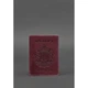 Кожаная обложка для паспорта с украинским гербом бордовая 4042995 - изображение 1