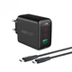 Сетевое зарядное устройство для быстрой зарядки ACEFAST A13 65W PD/QC 3.0 (2Type-C+USB) + Кабель Type-C-Type-C 1.2м Black - изображение 5