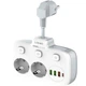 Подовжувач мережі LDNIO SE2435 2 EU ports /1 PD/1 QC/2 auto ID, White - зображення 1