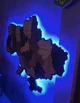 Карта Украины настенная большая 3D объемная деревянная с подсветкой Презент С-17 коричневая 143*100см - изображение 3
