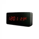Часы LED электронные Wooden Clock VST-862 черные с красной подсветкой - изображение 1