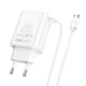 Сетевое зарядное устройство Hoco C103A з кабелем Micro USB Cable Courser Dual-Port Charger 2USB 2.1A White - изображение 5