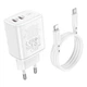 Зарядное устройство BOROFONE Type-C to Lightning Cable Reacher dual Port charger set BN9 |2Type-C, 35W/3A, PD/QC| - изображение 6