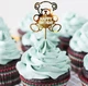 Топпер Для Торта Ведмедик HAPPY BIRTHDAY Жовто-Золотий - зображення 3