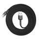 Кабель Baseus Cafule USB 2.0 to Type-C 2A 2M Чорний/Сірий (CATKLF-CG1) - зображення 5