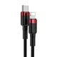 Кабель Baseus Cafule Type-C to Lightning PD 18W 1M Чорний/Червоний (CATLKLF-91) - зображення 3