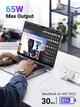 Сетевое зарядное устройство с быстрой зарядкой Ugreen CD275 65Вт 2xUSB-C 1xUSB-A Fast Charger White (UGR-90496) - изображение 2