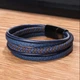Браслет мужской кожаный Wicker синий р.20 - изображение 2