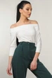 Повсякденна блуза з широкою горловиною та рукавами 3/4 RiMari 50 Білий (rm8066) - зображення 3