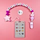 Именной силиконовый грызунок Mommy Bag Телефон розовый - изображение 1