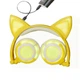 Наушники проводные с LED подсветкой с ушками UFT BL108 Yellow - изображение 4