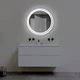 Зеркало круглое деревянное с LED-подсветкой Luxury Wood Perfection Snow White Ясень 65 см - изображение 6