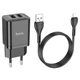 Мережевий зарядний пристрій Hoco N25 2USB з кабелем Lightning - зображення 2