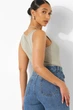 Боди-майка Boohoo серый в рубчик с декольте ( 9751 XL/48 ) - изображение 2