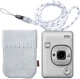 Фотоаппарат моментальной печати Fujifilm Instax Mini Liplay White с дисплеем + чехол и ремешок на шею - зображення 1