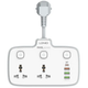 Удлинитель сетевой LDNIO SC2413 |20W/10A, 3USB/1Type-C, 2розетки, 2.5 см| Белый - изображение 1