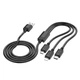 Кабель Hoco 3-in-1 Charging Cable (iP+Micro+Type-C) (X74) Black - зображення 2