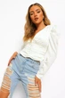 Блуза укороченная с пуговицами Boohoo Айвори (10266 S/42) - изображение 1