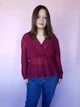 Блуза полупрозрачная на запах Boohoo Бордовая (10379 L/46) - изображение 3