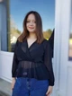 Блуза полупрозрачная на запах Boohoo Черная (10357 L/46) - изображение 2