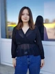 Блуза полупрозрачная на запах Boohoo Черная (10357 L/46) - изображение 3