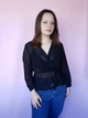 Блуза полупрозрачная на запах Boohoo Черная (10357 L/46) - изображение 5
