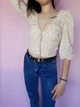 Топ с длинными рукавами в цветочный принт Boohoo Кремовый (10398 XS/40) - изображение 3