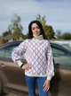 Світер жіночий оверсайз у візерунок Flex Moda Молочний з бузковим (А-1772 2XL/50) - зображення 3