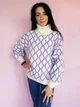 Світер жіночий оверсайз у візерунок Flex Moda Молочний з бузковим (А-1772 2XL/50) - зображення 6