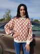 Свитер женский&nbsp;оверсайс в узор Flex Moda Молочный&nbsp; (А-1769 3XL/52) - изображение 1