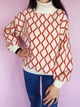 Свитер женский&nbsp;оверсайс в узор Flex Moda Молочный&nbsp; (А-1769 3XL/52) - изображение 5