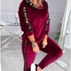 Fashions • Оксамитовий спортивний костюм Dance Fashions 48-50 бордовий (629/630-аф) - зображення 2