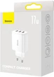 Ładowarka sieciowa Baseus Compact Charger 3U 17W EU Biały (CCXJ020102) - obraz 5
