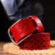 Ремень женский кожаный Grande Pelle 21477 3,8х120 см Красный (leather-21477) - изображение 7