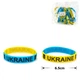 Силиконовый браслет Ukraine 12мм 12шт желто-голубой (13727) - изображение 1