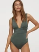 Купальник слитный женский H&M 060811777_khaki 38 Темно-зеленый (OS_6666000222947) - изображение 1