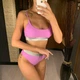 Купальник No Brand роздільний з блискучими вставками бузковий M - зображення 4