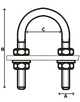 Хомут 28-29 мм 1 1/4" U-подібний М6 80 мм ST 1131 І Steelfix 3 шт (137418) - зображення 2