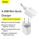 Сетевое зарядное устройство Baseus 30W 1Type-C Super Si Quick Charger PD3.0 3A White (CCSUP-J02) - изображение 10