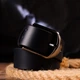 Мужской кожаный ремень GRANDE PELLE 3,4х120 см Синий 000228607 - изображение 8