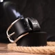 Кожаный ремень мужской GRANDE PELLE 3,8х120 см (acs0024545) Черный - изображение 8