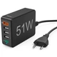 Зарядний пристрій Hama 1xQC3.0, 3xUSB-A, 1xUSB-C PD 51W (00201630) - зображення 1